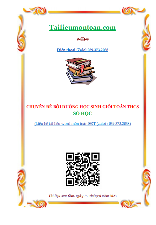 Các chuyên đề số học bồi dưỡng học sinh giỏi THCS